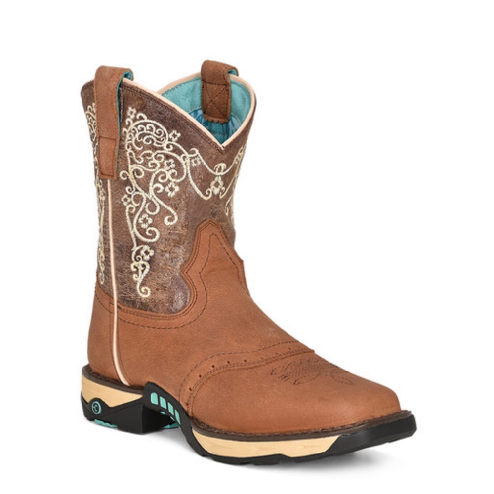 Women's Brown Embroidered Western Work Boot